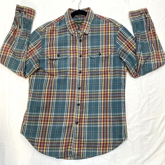 Eddie Bauer Other - Eddie Bauer Mens Sz Med Long Sleeve Button Down Shirt Plaid Green Classic Fit